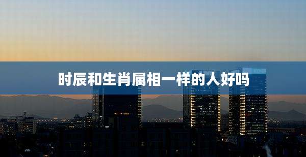 时辰和生肖属相一样的人好吗