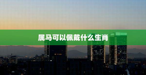 属马可以佩戴什么生肖