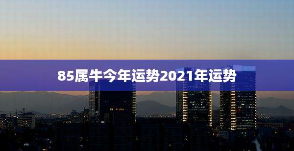 85属牛今年运势2021年运势