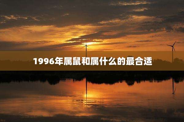 1996年属鼠和属什么的最合适