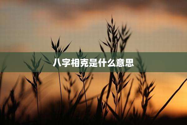 八字相克是什么意思
