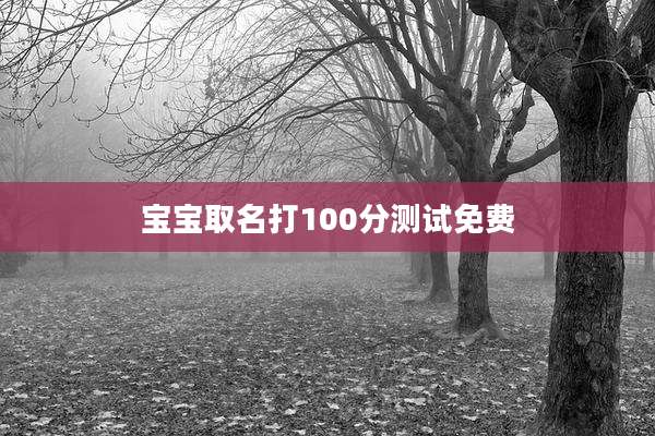宝宝取名打100分测试免费