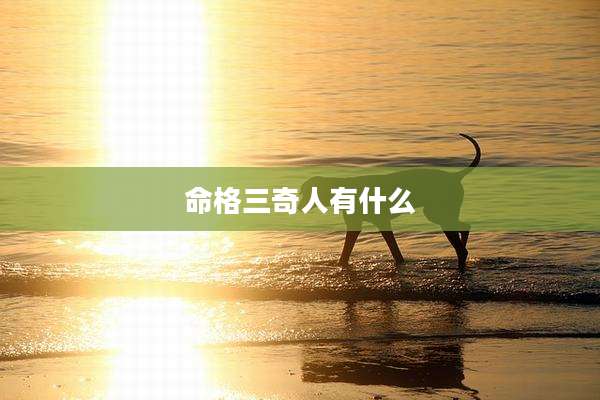 命格三奇人有什么