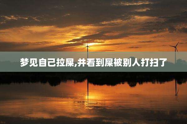 梦见自己拉屎,并看到屎被别人打扫了