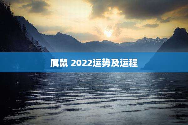 属鼠 2022运势及运程