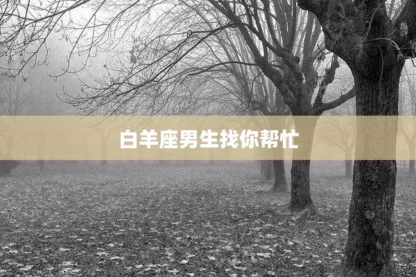 白羊座男生找你帮忙