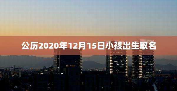 公历2020年12月15日小孩出生取名