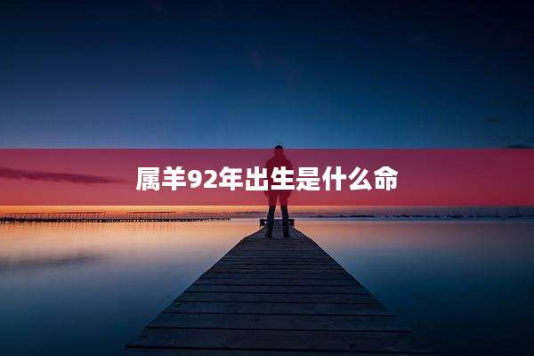 属羊92年出生是什么命