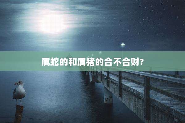 属蛇的和属猪的合不合财?