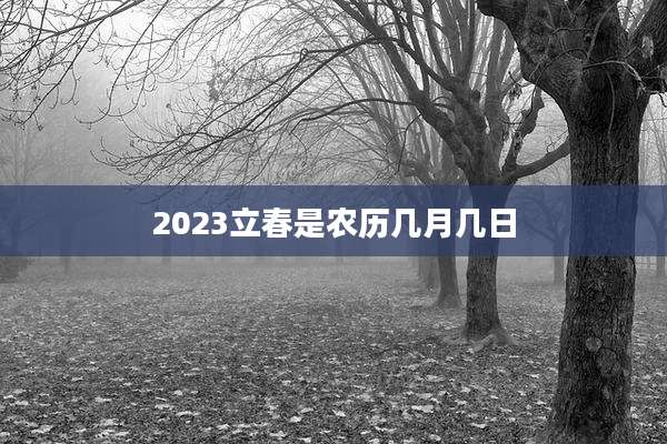 2023立春是农历几月几日