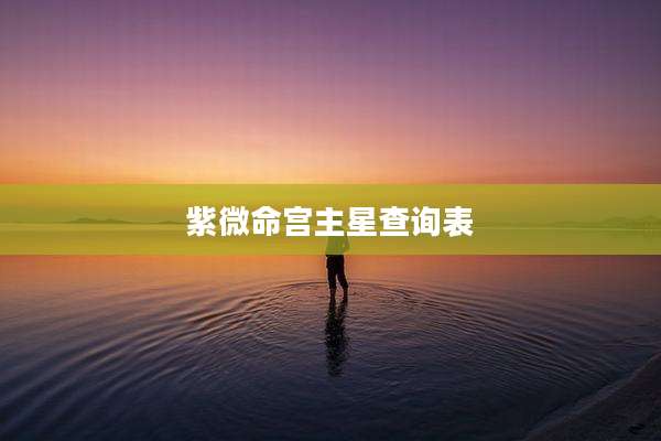 紫微命宫主星查询表