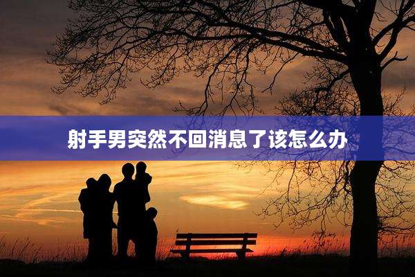 射手男突然不回消息了该怎么办