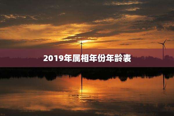 2019年属相年份年龄表