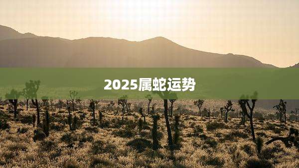 2025属蛇运势