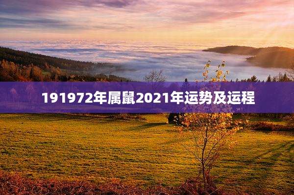 191972年属鼠2021年运势及运程