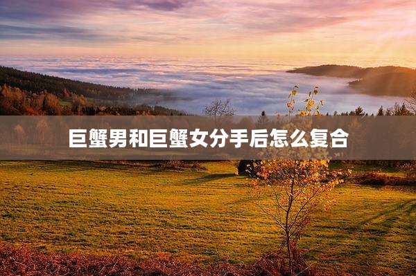 巨蟹男和巨蟹女分手后怎么复合