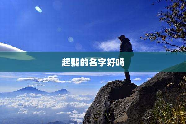 起熙的名字好吗