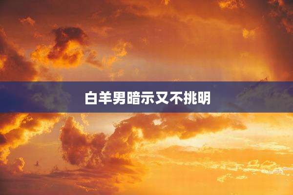 白羊男暗示又不挑明
