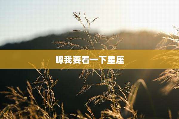 嗯我要看一下星座