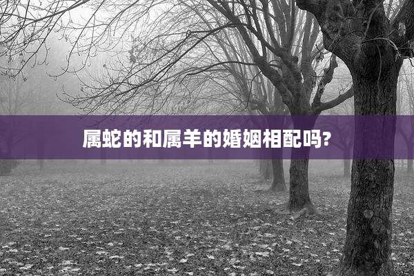 属蛇的和属羊的婚姻相配吗?