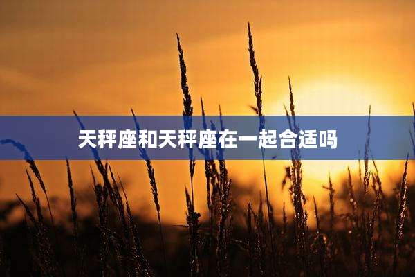 天秤座和天秤座在一起合适吗