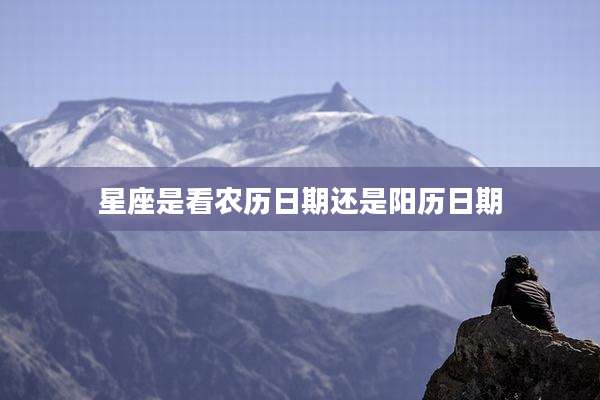 星座是看农历日期还是阳历日期
