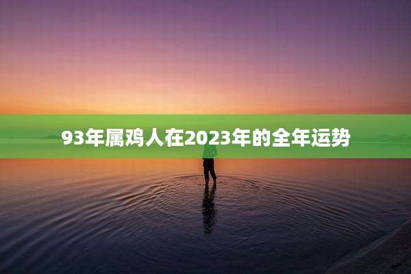 93年属鸡人在2023年的全年运势
