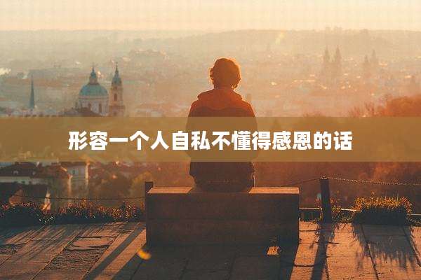 形容一个人自私不懂得感恩的话