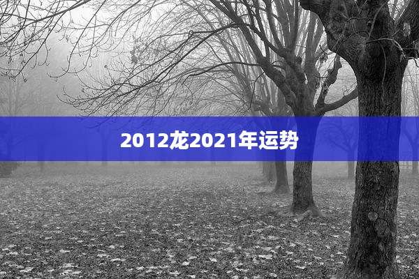 2012龙2021年运势