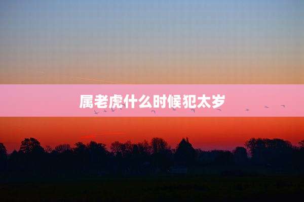 属老虎什么时候犯太岁