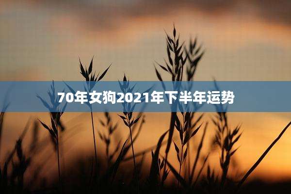70年女狗2021年下半年运势