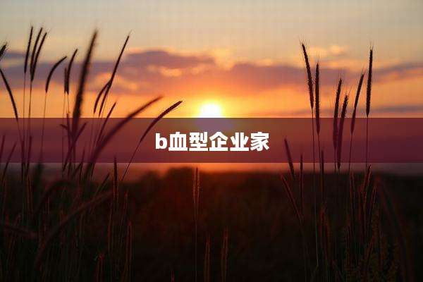 b血型企业家