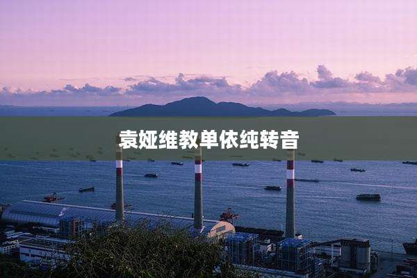袁娅维教单依纯转音