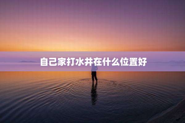 自己家打水井在什么位置好