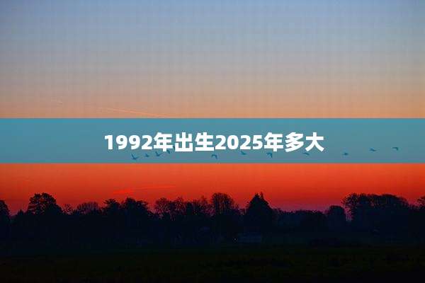 1992年出生2025年多大