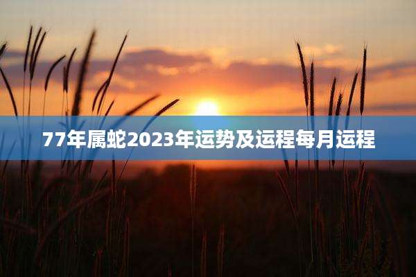 77年属蛇2023年运势及运程每月运程