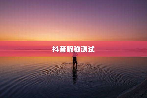 抖音昵称测试