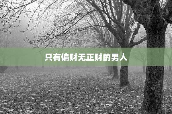 只有偏财无正财的男人