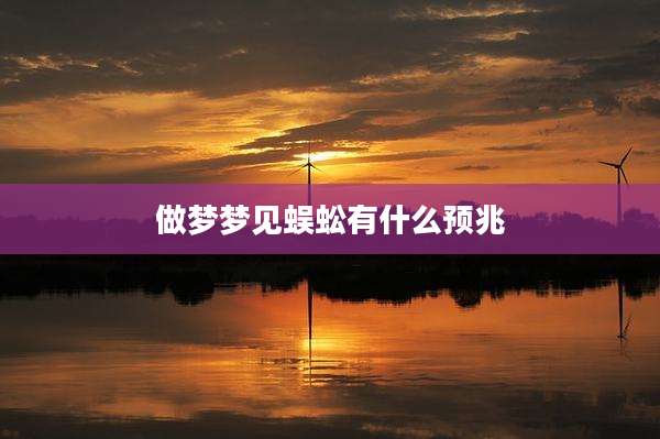 做梦梦见蜈蚣有什么预兆
