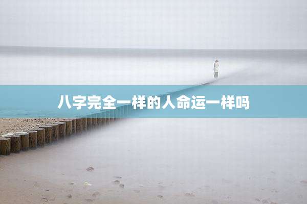 八字完全一样的人命运一样吗