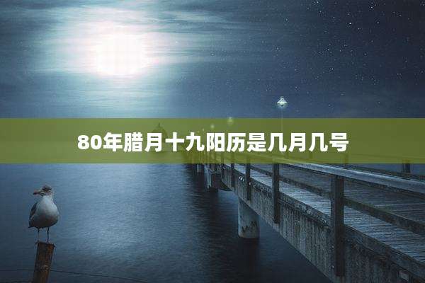 80年腊月十九阳历是几月几号