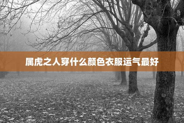 属虎之人穿什么颜色衣服运气最好
