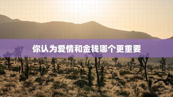 你认为爱情和金钱哪个更重要