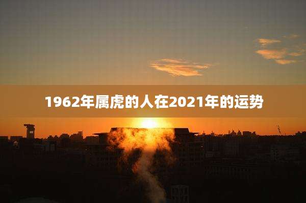 1962年属虎的人在2021年的运势