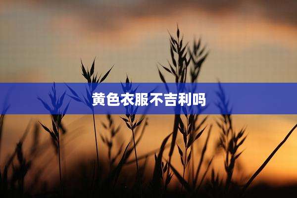 黄色衣服不吉利吗