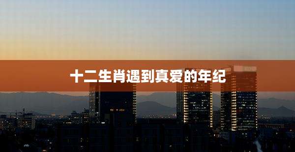 十二生肖遇到真爱的年纪