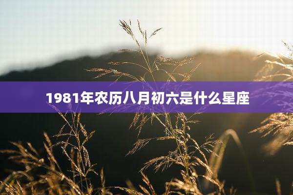 1981年农历八月初六是什么星座