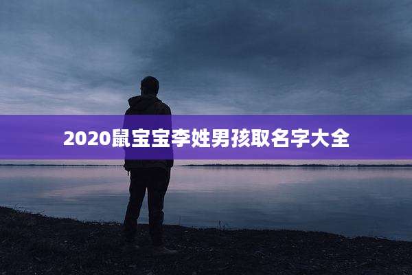 2020鼠宝宝李姓男孩取名字大全