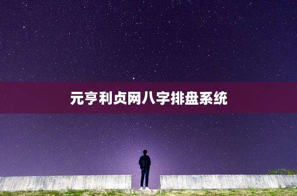 元亨利贞网八字排盘系统