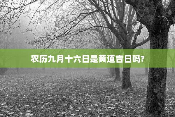 农历九月十六日是黄道吉日吗?